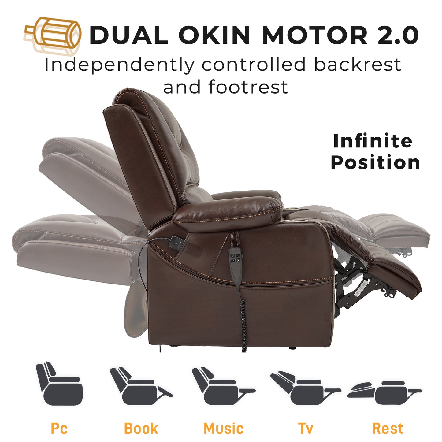 Dynox Home Power Large Lift Chairs Recliners with Massage and Heat and Cup Holders