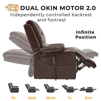 Dynox Home Power Large Lift Chairs Recliners with Massage and Heat and Cup Holders