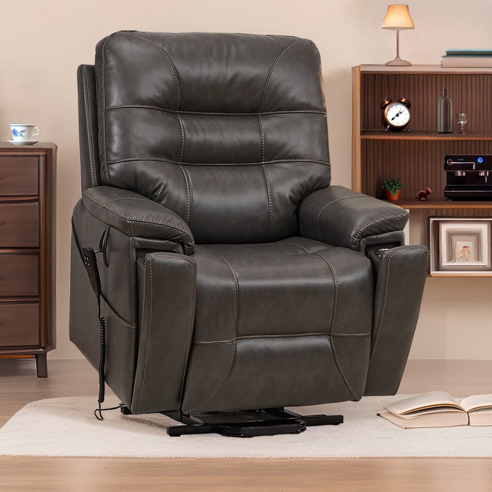 Dynox Large Size Lift Chair Recliner with Hidden Cup Holders dynoxhome