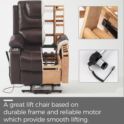 Dynox Home Power Large Lift Chairs Recliners with Massage and Heat and Cup Holders