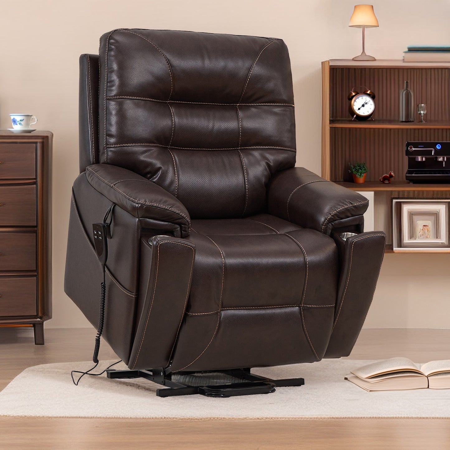 Dynox Large Size Lift Chair Recliner with Hidden Cup Holders